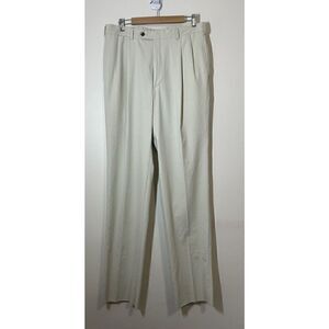 Charleston Khakis Chinos Men's Size 34 Regular Beige Raw Hem